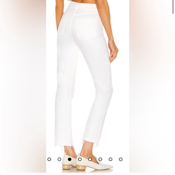 GRLFRND High Rise Straight Crop The Karolina White Button Fly Jeans Size 31 - Picture 4 of 11